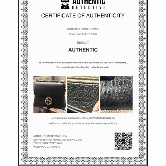 SOLD. ❌❌❌❌Gucci Interlocking GG Black Leather Bag w COA - Picture 9 of 9